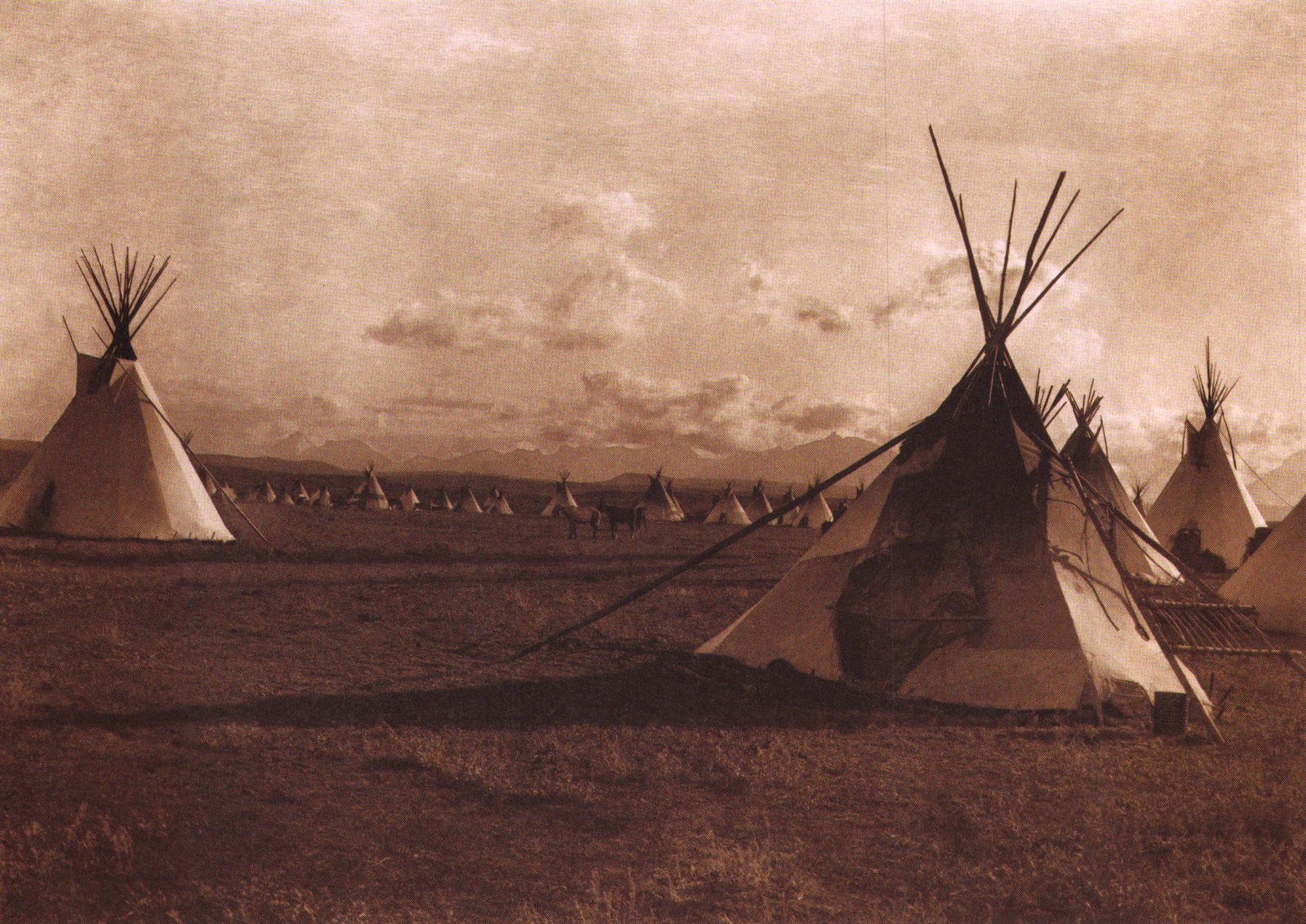 Edward S. Curtis One Hundered Masterworks-PLATE 56 Piegan Encampment, 1900, (1 of 1)