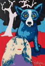 George Rodrigue, Night Love White - II, Signed & Numbered Silkscreen 1997