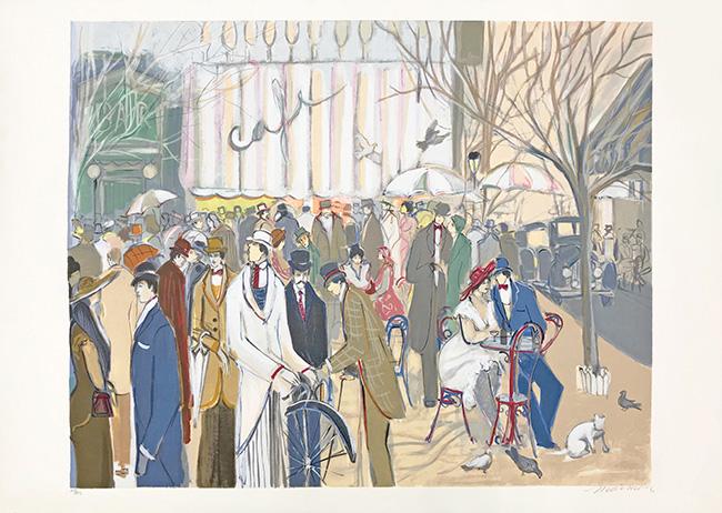 ISAAC MAIMON, LITHOGRAPH, CAFE DE PARIS (1 of 1)