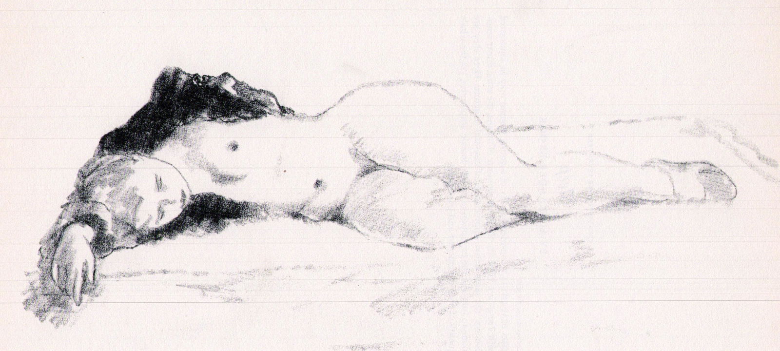 Alexander Brook, Sleep, 1939, 11x5: Artist: Alexander Brook Title: Sleep Date Of Negative: 1939 Type Of Print: Vintage Photogravure/Lithograph, Printed from the original plate Date Of Print: 1939 (82 years old print) Paper: Medium weigh