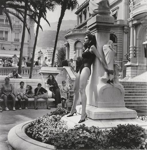 HELMUT NEWTON, Cindy Crawaford Admired, Monte Carlo, 1991: Photographer: Helmut Newton (Germany, 1920 - 2004) - best known for his erotically charged highly stylized images, Helmut Newton was one of the most influential fashion photographers of all time.Title