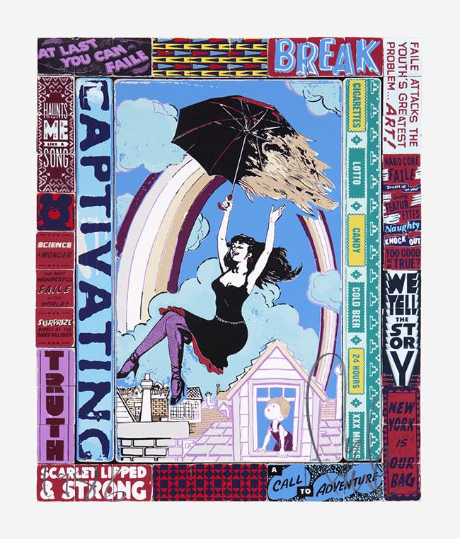 FAILE, A CALL TO ADVENTURE, 2013,: Artist: FAILE Title: A CALL TO ADVENTURE Size: 28.75 X 24 INCHES Year: 2013 Medium: SCREEN PRINT Edition: OF 225 Description: 18 color silkscreen on coventry rag paper with deckled edges. Hand signed