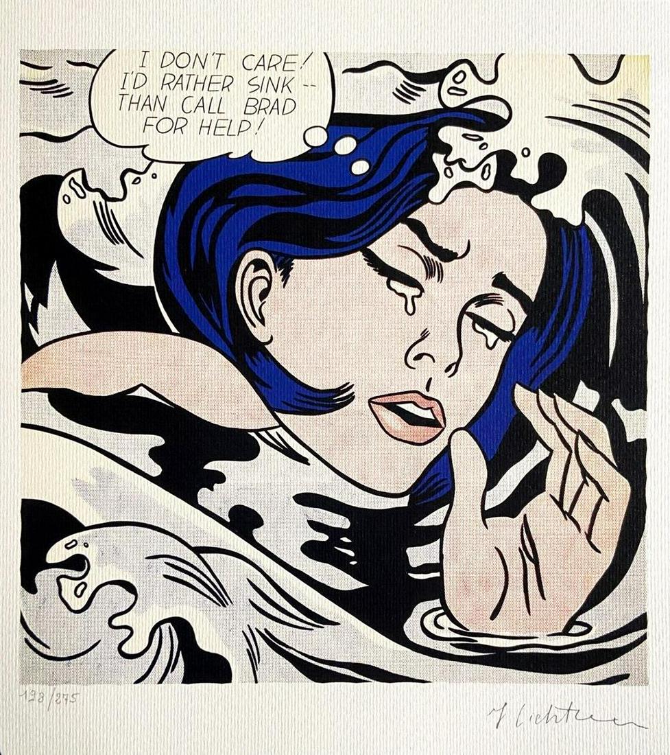 Roy Lichtenstein 'Drowning Girl - 1986' Limited Edition Lithograph (1 of 2)