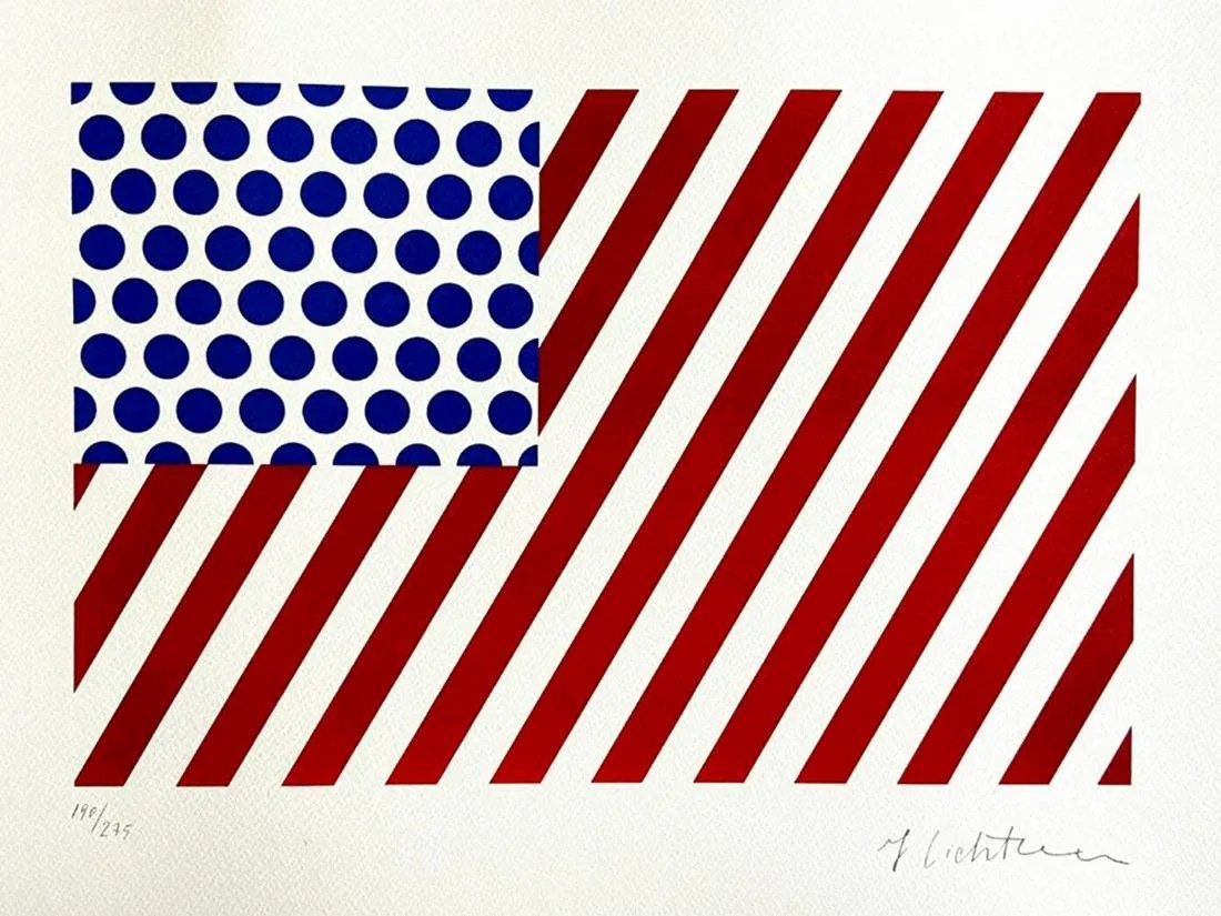 ROY LICHTENSTEIN 'FLAG - 1986' LIMITED EDITION LITHOGRAPH (1 of 2)