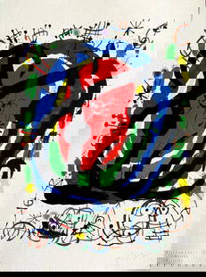 Joan Miro 'Cartoons' Limited Edition: Joan Miro "Cartoons". Beautiful Giclee work printed after the work by Joan Miro. Limited edition, hand numbered on lower left margin. Fine Art Giclee Technique, plate-signed on the right margin. 