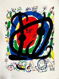 Joan Miro 'Cartoons' Limited Edition: Joan Miro "Cartoons". Beautiful Giclee work printed after the work by Joan Miro. Limited edition, hand numbered on lower left margin. Fine Art Giclee Technique, plate-signed on the right margin. 