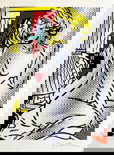Roy Lichtenstein 'Nude woman in front of the mirror - 1986' Limited edition lithograph: Roy Lichtenstein "Nude woman in front of the mirror" Lithograph from an original work by Roy Lichtenstein, printed in 1986 36 x 27 cm Edition of 275, numbered in pencil Plate Signed Signature