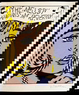 Roy Lichtenstein 'The Melody Haunts My Dreams - 1986' Limited Edition Lithograph: Roy Lichtenstein "The melody haunts my dreams" Lithograph of an original work by Roy Lichtenstein, printed in 1986. 33 x 40 cm 275 hand-numbered copies The progressive number may be different from