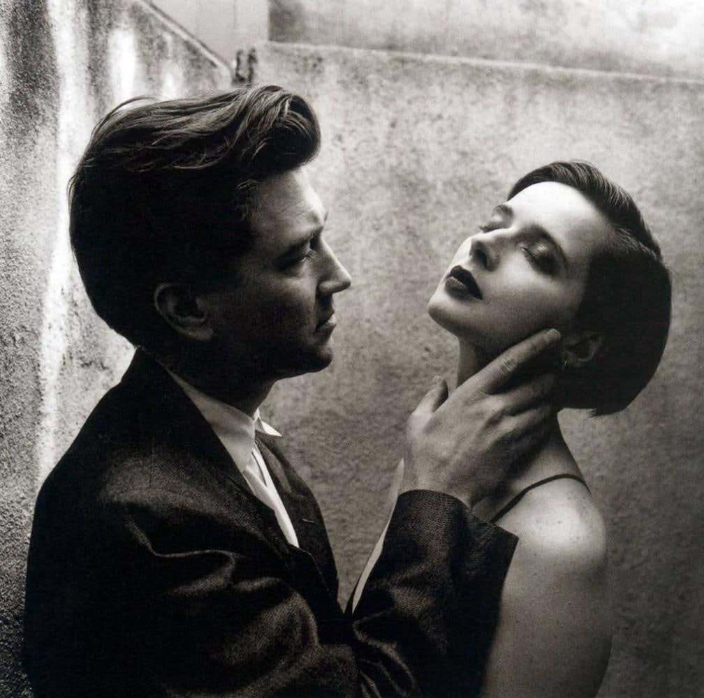 HELMUT NEWTON, David Lynch & Isabella Roseline, LA, 1988: Photographer: Helmut Newton (Germany, 1920 - 2004) - best known for his erotically charged highly stylized images, Helmut Newton was one of the most influential fashion photographers of all time. Titl