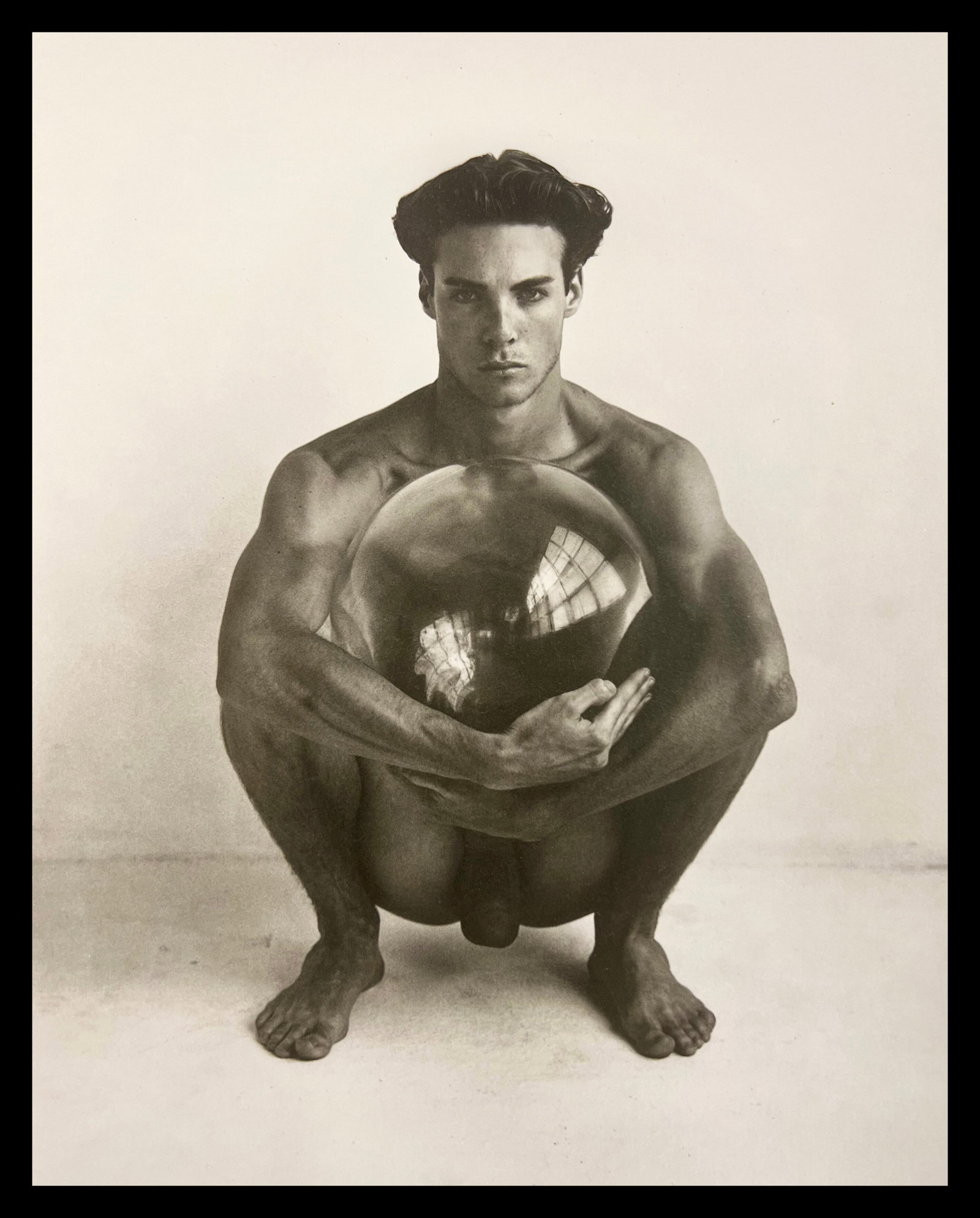 Herb Ritts, Male Nude, Front View, Silverlake, 1985: Photographer: Herbert "Herb" Ritts (American, 1952 - 2002) - renowned fashion, art and celebrity photographer. Title: Male Nude, Front View, Silverlake, Negative Year: 1985 Type Of Print: Fine Duotone