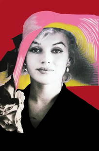 STEVE KAUFMAN "SOPHISTICATED MARILYN" UNIQUE PAINTED CANVAS - 60X40": STEVE KAUFMAN "SOPHISTICATED MARILYN" HAND PAINTED SILKSCREEN ON CANVAS PAINTING SIZE: 60 X 40 INCHES UNIQUE ORIGINAL YEAR: 1995-2005 SIGNATURE: HAND SIGNED BY THE ARTIST ON VERSO CERTIFICATE OF AUTHE