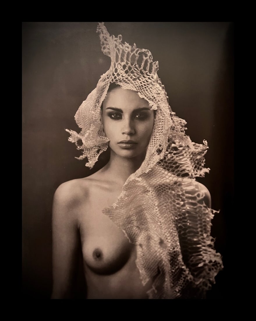 MARC LAGRANGE - Camouflage, 2009: Photographer: Marc Lagrange was a Belgian photographer known for his nude portraits of female figures. Lagrange created dream-like and fantastical narrative pictures populated by beautiful nudes that