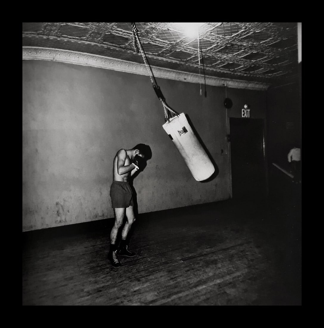 Diane Arbus, Boxer with a punching bag, N.Y.C., 1964: Photographer: Diane Arbus Born: March 14, 1923, New York, New York, United States. Died: July 26, 1971, Westbeth Artists Housing, New York, United States. Diane Arbus was an American photographer. Arb