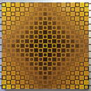 Victor Vasarely ALOM-I YELLOW/YELLOW 1973, Frame Included