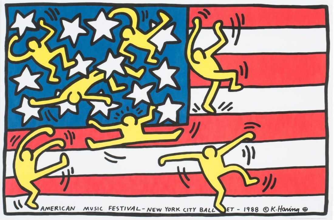 Keith Haring. "New York City Ballet American Music Festival" 1988 Poster (1 of 1)