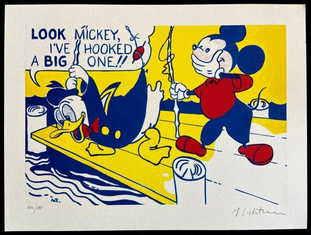 Roy Lichtenstein 'Look at Mickey Mouse - 1986' Limited Edition Lithograph (1 of 2)