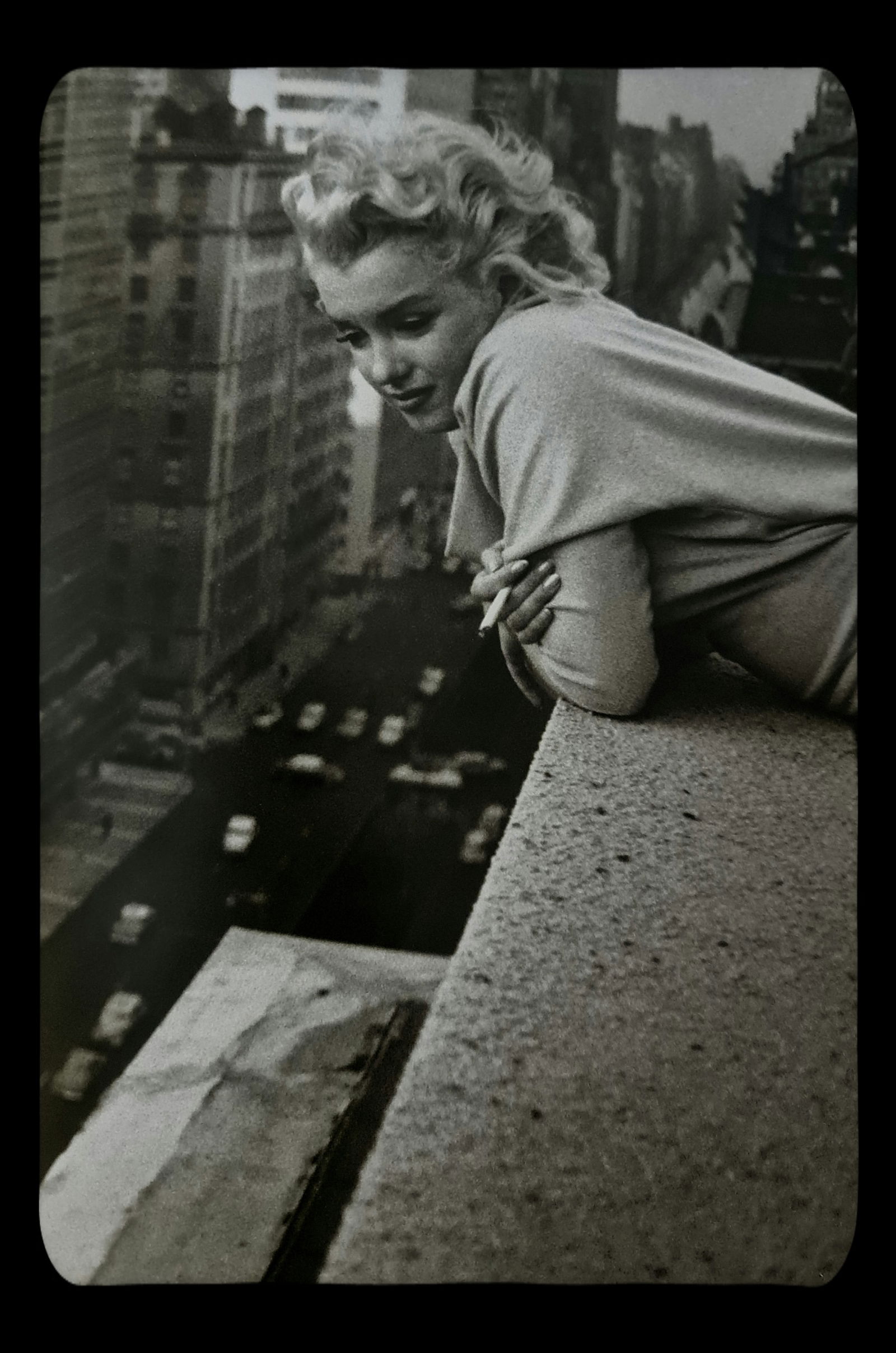 Ed Feingersh, Marilyn Monroe on the Balcony of his Hotel Room, 1954: Photographer: Ed Feingersh Subject/Title: Marilyn Monroe on the Balcony of his Hotel Room Date Of Negative: 1939 Type Of Print: Sheet Fed Photogravure/Heliogravure Date Of Print: 2000 Publisher: teNeu