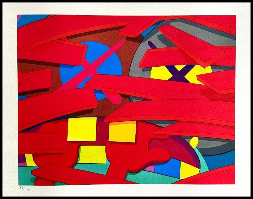 KAWS IT WILL HAPPEN 2021: Kaws "It Will Happen" The lithograph was printed in 2021 by the Mori Art Museum Tokyo, Japan in 200 copies, Numbered in pencil The work measures 11.75x11.75 Inches. Condition: In Excellent condition C