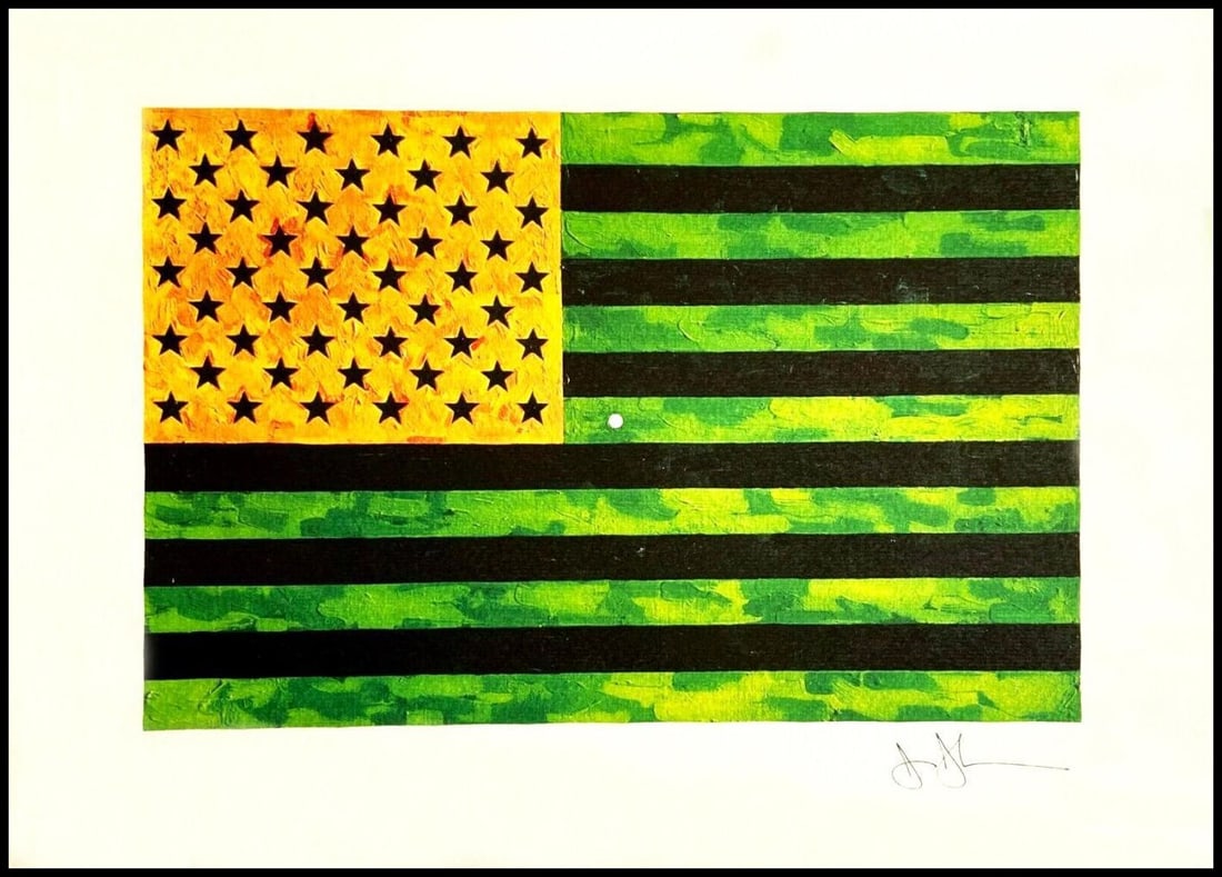 Jasper Johns 'Green Flag' limited edition lithograph 1978 (1 of 1)
