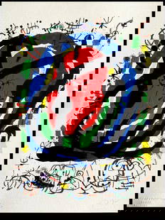 Joan Miro 'Cartoons' Limited Edition: Joan Miro "Cartoons". Beautiful Giclee work printed after the work by Joan Miro. Limited edition, hand numbered on lower left margin. Fine Art Giclee Technique, plate-signed on the right margin. On fi