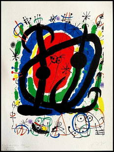 Joan Miro 'Cartoons' Limited Edition: Joan Miro "Cartoons". Beautiful Giclee work printed after the work by Joan Miro. Limited edition, hand numbered on lower left margin. Fine Art Giclee Technique, plate-signed on the right margin. On fi