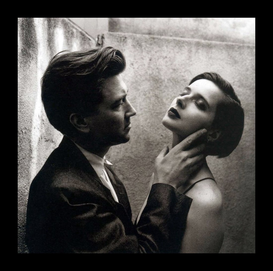 HELMUT NEWTON, David Lynch & Isabella Roseline, LA, 1988: Photographer: Helmut Newton (Germany, 1920 - 2004) - best known for his erotically charged highly stylized images, Helmut Newton was one of the most influential fashion photographers of all time. Titl