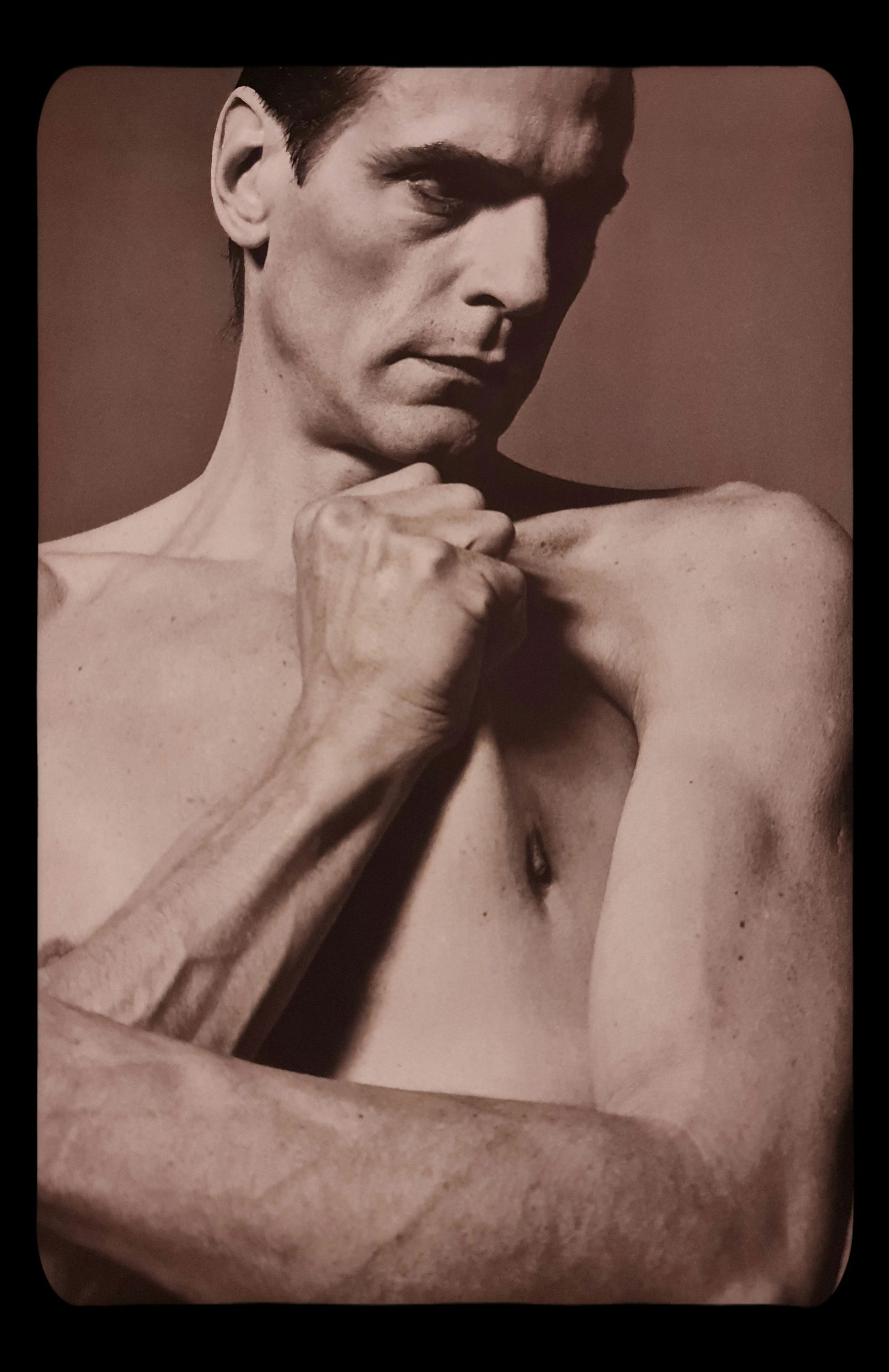 Michel Compte, Actor Jeremy Irons, 1990: Photographer: Michel Comte (born 19 February 1954) is a Swiss artist, filmmaker, fashion and portrait photographer. Subject/Title: Frida Kahlo Date Of Negative: 1990 Type Of Print: Sheet Fed Photograv