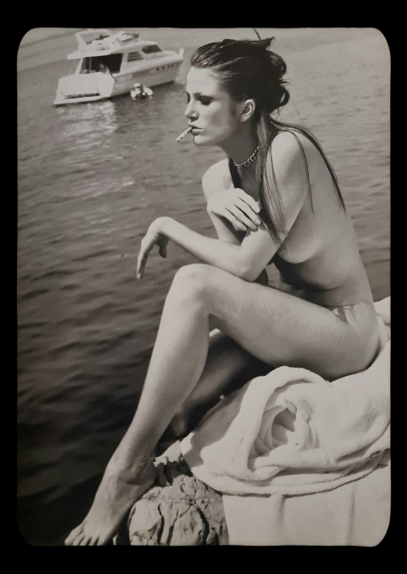 Michel Compte, Angie Everheart, Cannes, 1997: Photographer: Michel Comte (born 19 February 1954) is a Swiss artist, filmmaker, fashion and portrait photographer. Subject/Title: Frida Kahlo Date Of Negative: 1997 Type Of Print: Sheet Fed Photograv