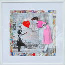 Mr. Brainwash 'Love Catcher - 2023' original 1/1 Unique on paper framed, Brainwash