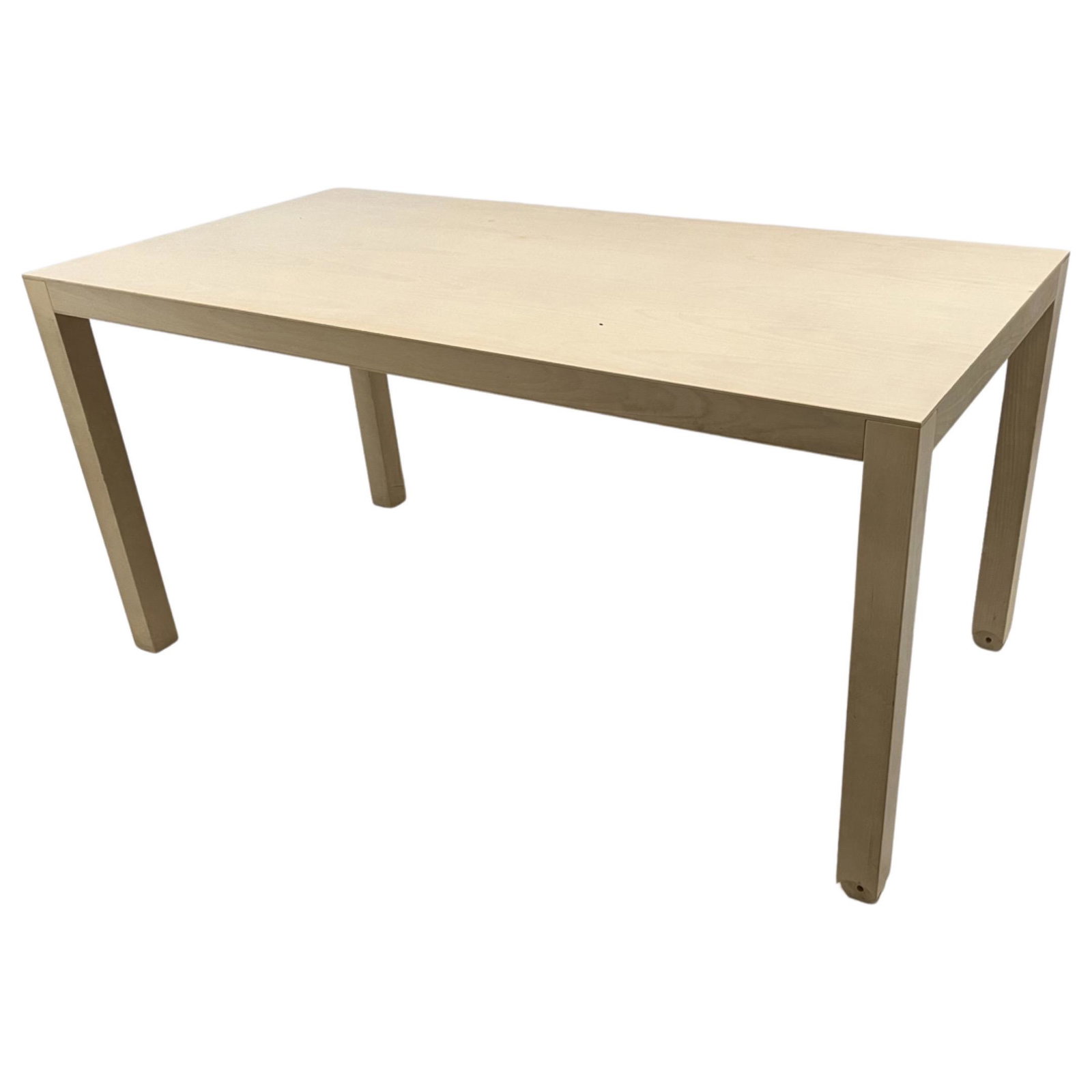 VOGTHERN: Burkard VOGTHERN (1942-2019) designer pour CAPPELLINI Ã©diteur : Table de salle Ã manger en hÃªtre blanchi sur roulettes. DÃ©but des annÃ©es 2000. Haut : 72cm. 75x150cm
