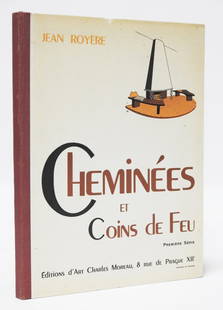 JEAN ROYERE: Jean ROYERE (1902-1981)Cheminees et coins de feu. Paris, Moreau, 1950, in-4, en feuilles sous cart. edit. ill. us. Avec 48 planches. Usures, rousseurs.