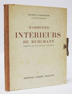 JEAN BADOVICI: Jean BADOVICI (1893-1956)Harmonies, Interieurs de Ruhlmann, Documents d'Architecture. Art franÃ§ais Contemporain. Editions Albert Morance, 1924. in-folio en feuille. 14 pp + 40 planches dont 15 en