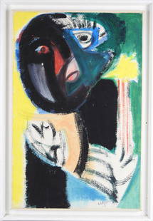 BERNARD LORJOU: Bernard LORJOU (1908-1986): Fête de noël. Aquarelle. Signé en bas à droite. 67 x 44 cm.