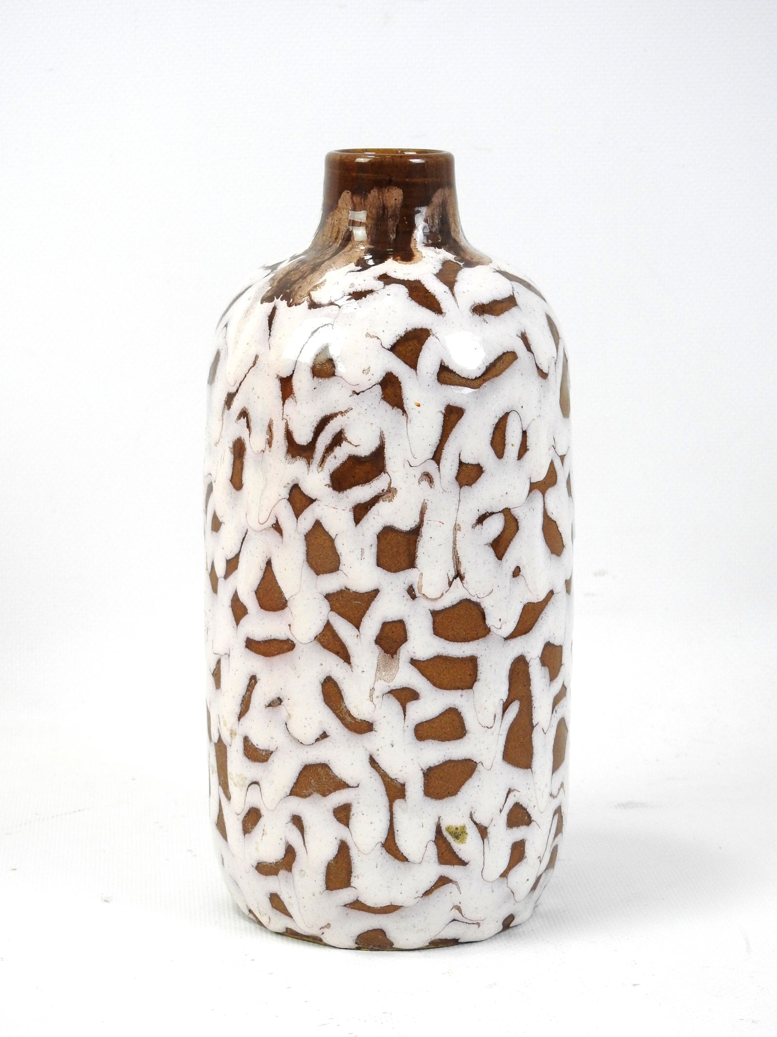 Alfred RENOLEAU (1854-1930) : Vase en faience a decor de coulures de bougie. Signe. (1 of 4)