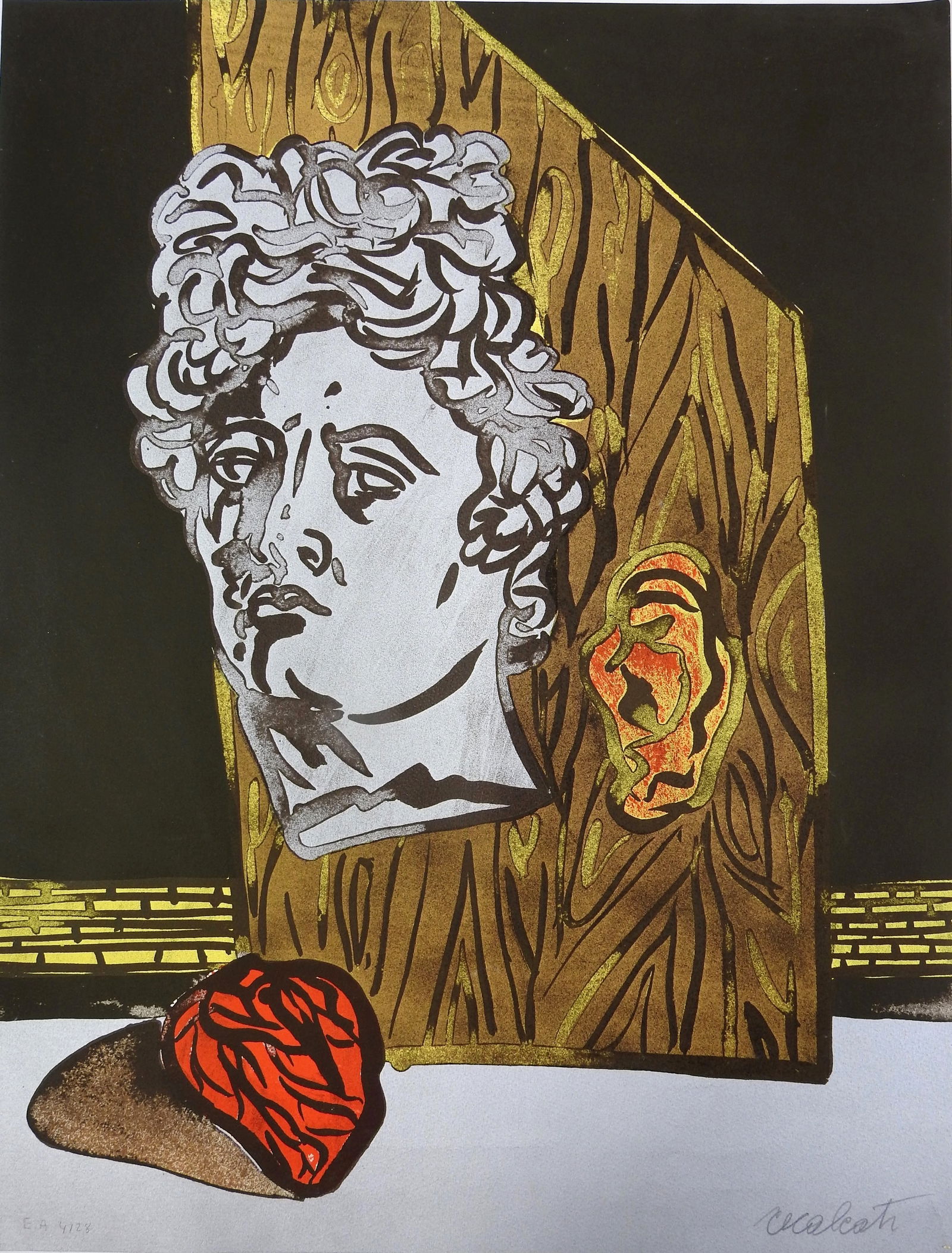 Antonio RECALCATI (ne en 1938) : Composition surrealiste. Lithographie signee au graphite en bas a: Antonio RECALCATI (ne en 1938) : Composition surrealiste. Lithographie signee au graphite en bas a droite et justifiee EA 4/28. 64.5 x 50 cm (infimes usures). En feuille.