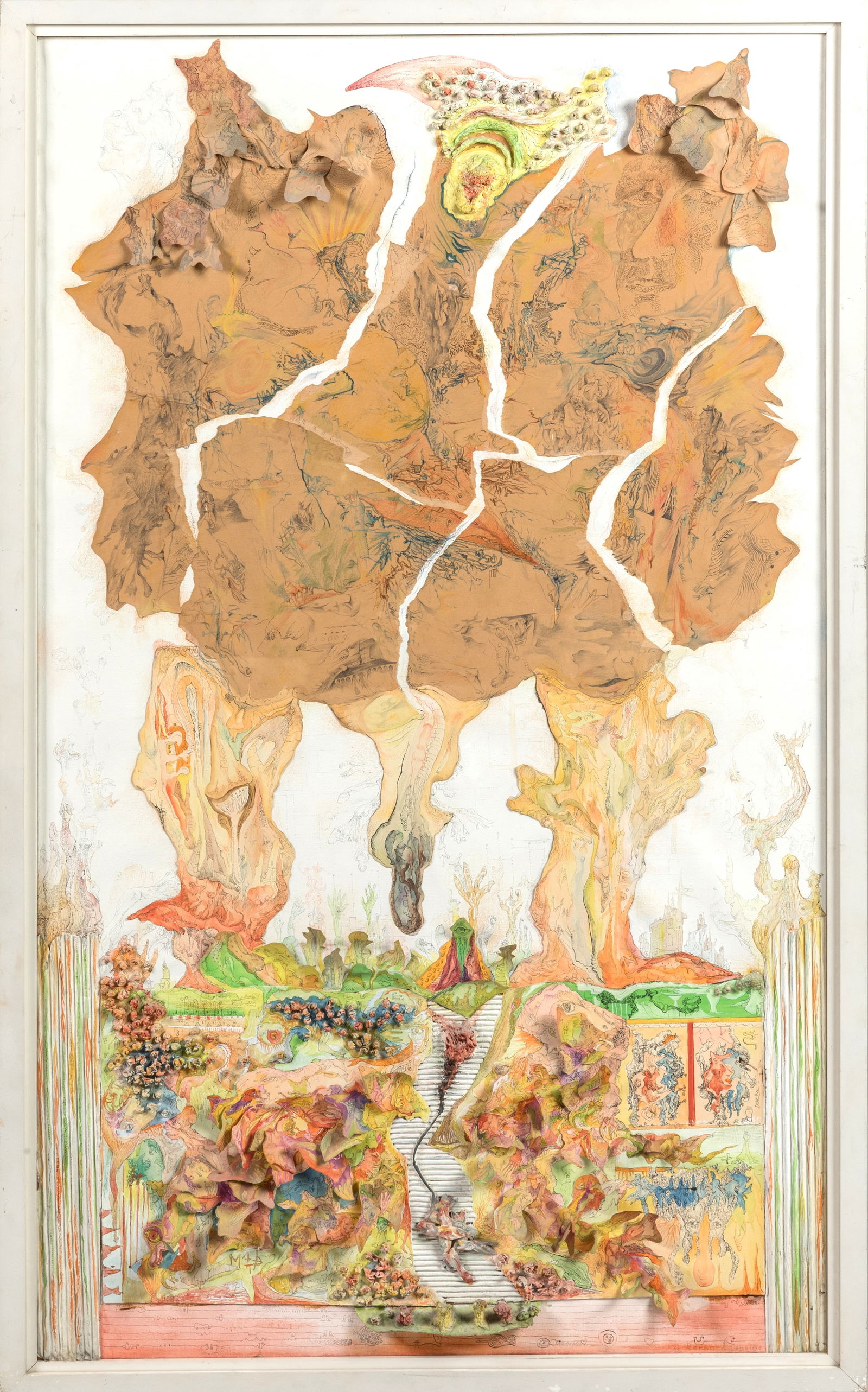 Bernard SCHULTZE (SchneidemÃ¼hl 1915 - 2005 Cologne) Composition en relief. Signe.  144 x 87 cm. (1 of 4)