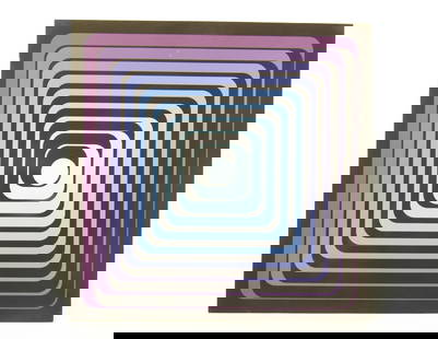 D apres YVARAL (Jean- Pierre Vasarely dit ) (1934-2002): Sans titre. Serigraphie sur carton fort.: D apres YVARAL (Jean- Pierre Vasarely dit ) (1934-2002): Sans titre. Serigraphie sur carton fort. Non signe. 60 x 60 cm Deux trous d epingle. En feuille.