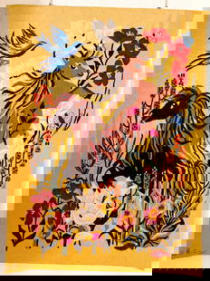 Michele RAY (nee en 1933) - ateliers Robert FOUR a AUBUSSON : Licorne. Tapisserie en laine: Michele RAY (nee en 1933) - ateliers Robert FOUR a AUBUSSON : Licorne. Tapisserie en laine polychrome annotee EA 2 (epreuve d'artiste) . 137 x 103 cm. Provenance : succession Robinet.