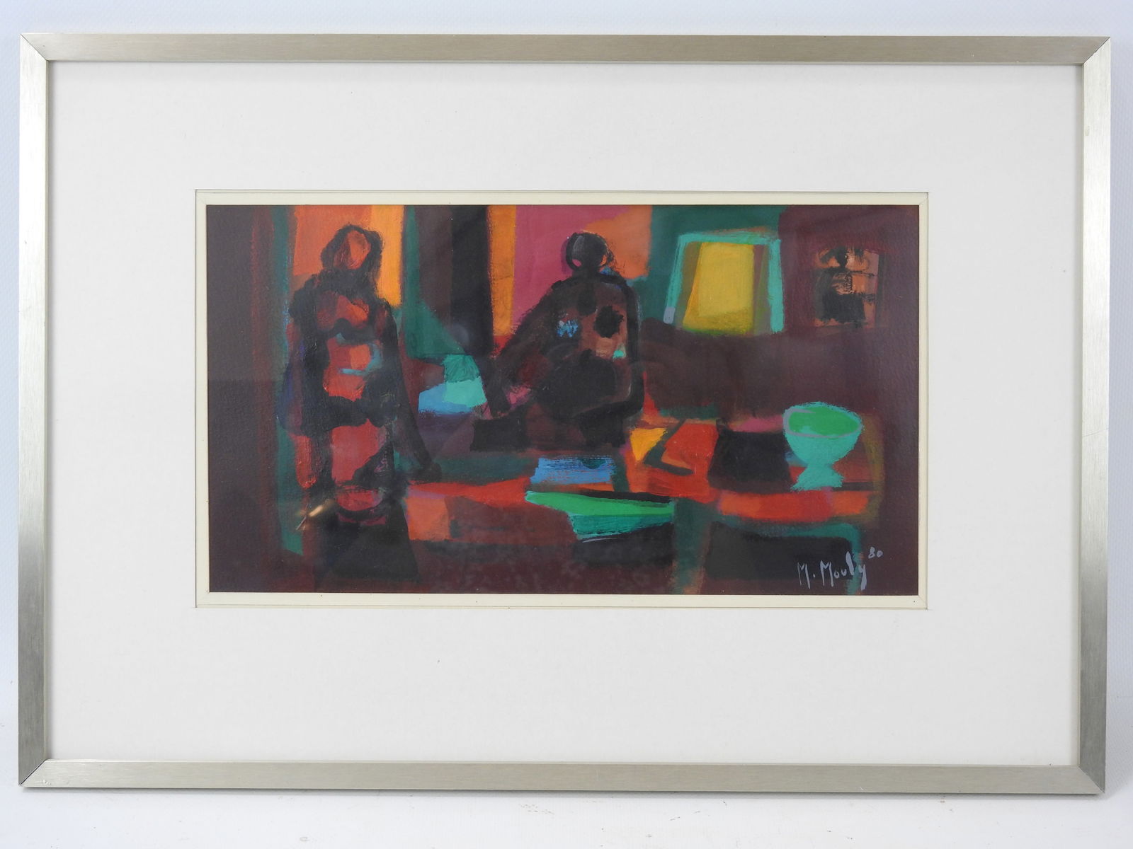 Marcel MOULY (1918-2008). Les deux Turcs. Huile sur papier.  Signe en bas a droite. 18,5x33cm a vue. (1 of 8)