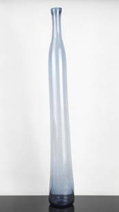 Claude (1932-2021) et Florence (nee en 1934) MORIN: Claude (1932-2021) et Florence (nee en 1934) MORIN - DieulefitBouteille en verre teinte bleu gris. Signe, situe Dieulefit et date H : 62 cm
