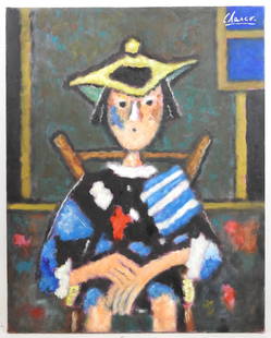 Roland CHANCO (1914-2017) : Barbara. Huile sur toi: Roland CHANCO (1914-2017) : Barbara. Huile sur toile. Signe en haut a droite, contresigne, titre et date 2012 au dos. 92 x 73 cm. Bibliographie : Catalogue raisonne Tome V n°167
