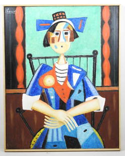Roland CHANCO (1914-2017) : Olivia. Huile sur toil: Roland CHANCO (1914-2017) : Olivia. Huile sur toile. Signe en haut a gauche, contresigne, titre et date 2008 au dos. 92 x 73 cm. Toile montee en cadre bois. 94 x 75 cm Bibliographie : Catalogue