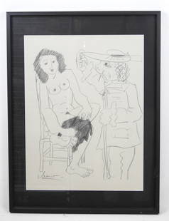 Roland CHANCO (1914-2017) : Le Salut. Dessin au cr: Roland CHANCO (1914-2017) : Le Salut. Dessin au crayon sur papier gris. Signe en bas a gauche. 1967. 63,5 x 48,5 cm. Monte en cadre noir sous verre dimensions 82 x 62 cm Bibliographie : Catalogue