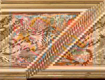GUY-DAVID (1911-1980) Le peintre et ses modeles Hu: GUY-DAVID (1911-1980)Le peintre et ses modelesHuile sur toileSignee et datee 1969 en bas a droite et contresignee au revers.38,5 x 55 cm