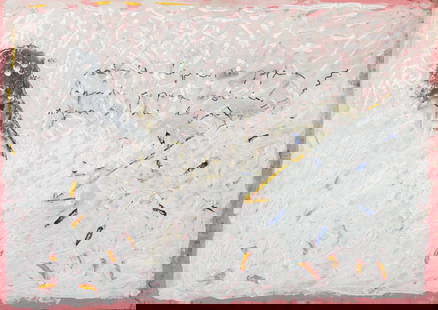 Gerald THUPINIER (ne en 1950) Composition abstrait: Gerald THUPINIER (ne en 1950)Composition abstraiteHuile sur papier maroufle sur panneau signee en bas et date 1982 au dos69x99cm