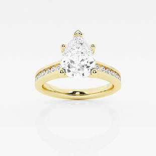 1 ctw Pear Diamond Engagement Ring with Side Accents 14K Yellow Gold: Lab Grown 1 ctw Pear Diamond Engagement Ring with Side Accents 14K Yellow Gold Style: Side Stone Engagement Ring Total Carat Weight: 1 ctw Centerstone Carat Wt: 0.75 Centerstone Count: 1 