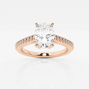 1 2/3 ctw Oval Diamond Engagement Ring 18K Rose Gold: Lab Grown 1 2/3 ctw Oval Diamond Engagement Ring 18K Rose Gold Style: Side Stone Engagement Ring Total Carat Weight: 1 2/3 ctw Centerstone Carat Wt: 1.50 Centerstone Count: 1 Diamond