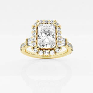 1 2/3 ctw Radiant Diamond Double Baguette Halo Engagement Ring 14K Yellow Gold: Lab Grown 1 2/3 ctw Radiant Diamond Double Baguette Halo Engagement Ring 14K Yellow Gold Style: Halo Engagement Ring Total Carat Weight: 1 2/3 ctw Centerstone Carat Wt: 1.0 Centerstone