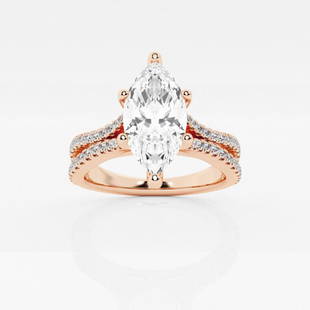 2 1/3 ctw Marquise Diamond Wave Engagement Ring 14K Rose Gold: Lab Grown 2 1/3 ctw Marquise Diamond Wave Engagement Ring 14K Rose Gold Style: Side Stone Engagement Ring Total Carat Weight: 2 1/3 ctw Centerstone Carat Wt: 2.0 Centerstone Count: 1 