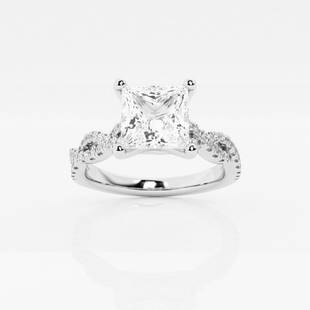 1 1/4 ctw Princess Diamond Double Twist Engagement Ring Platinum: Lab Grown 1 1/4 ctw Princess Diamond Double Twist Engagement Ring Platinum Style: Side Stone Engagement Ring Total Carat Weight: 1 1/4 ctw Centerstone Carat Wt: 1.0 Centerstone Count: 1 